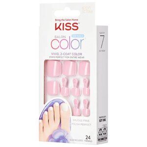 Kiss Gel Fantasy Toenails Pedicure Kit - Golden Sand (Solid Dark Pink)